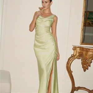 Abercrombie silk green dress